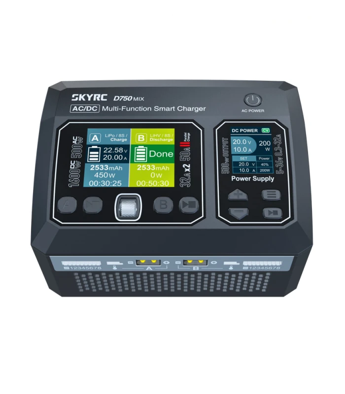 SkyRC D750 MIX Dual-Channel AC/DC Smart Charger & Power Supply - Image 2