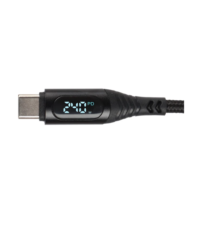 Flying Tech 240W Double USD Type-C PD Fast Charging Cable with Digital Display - 1M - Image 2