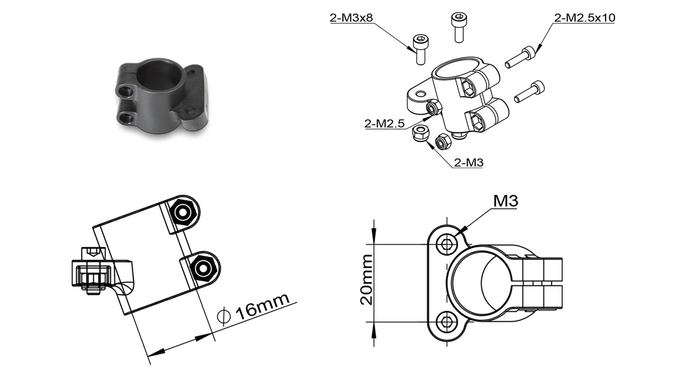 TL1806 BatteryMount Dimensions