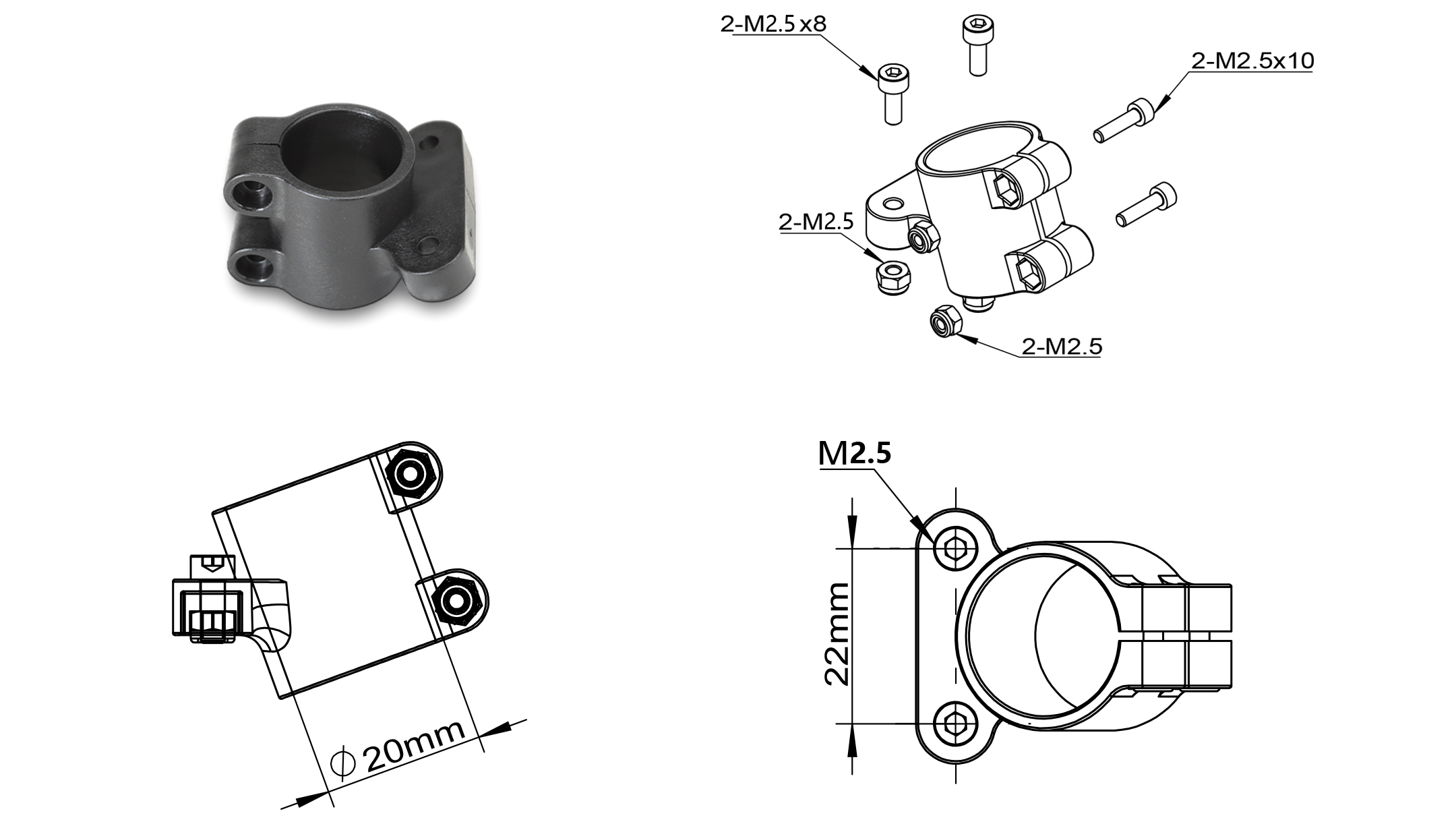 TL1807 BatteryMount Dimensions