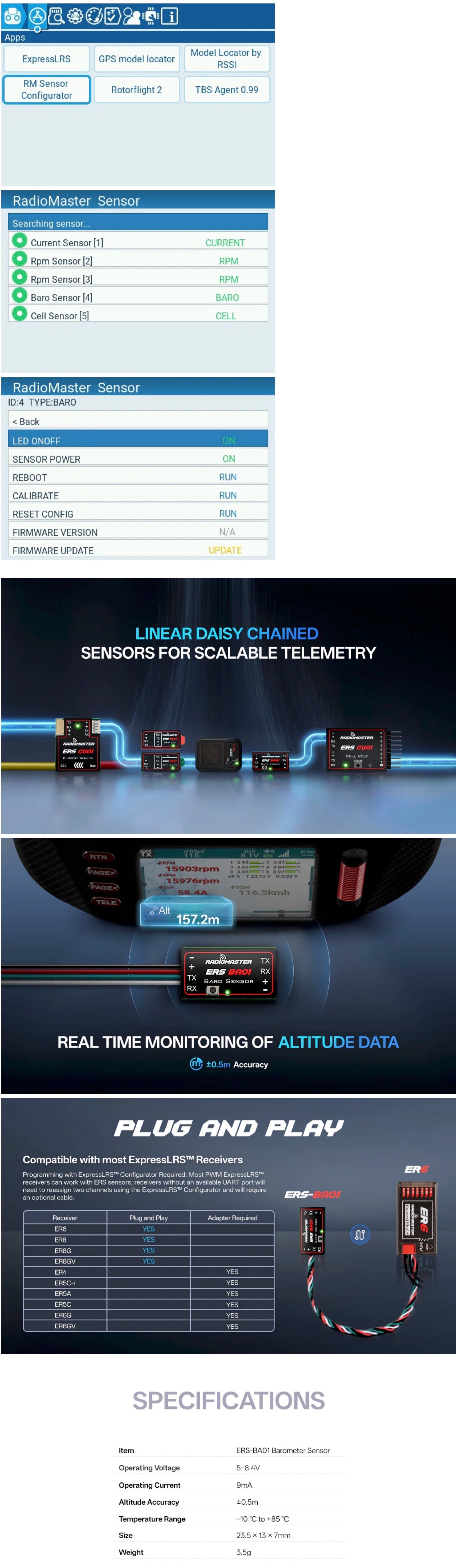 ERS BA01 Precision Barometric Altitude Sensor for ExpressLRS Systems – RadioMaster RC BANNER