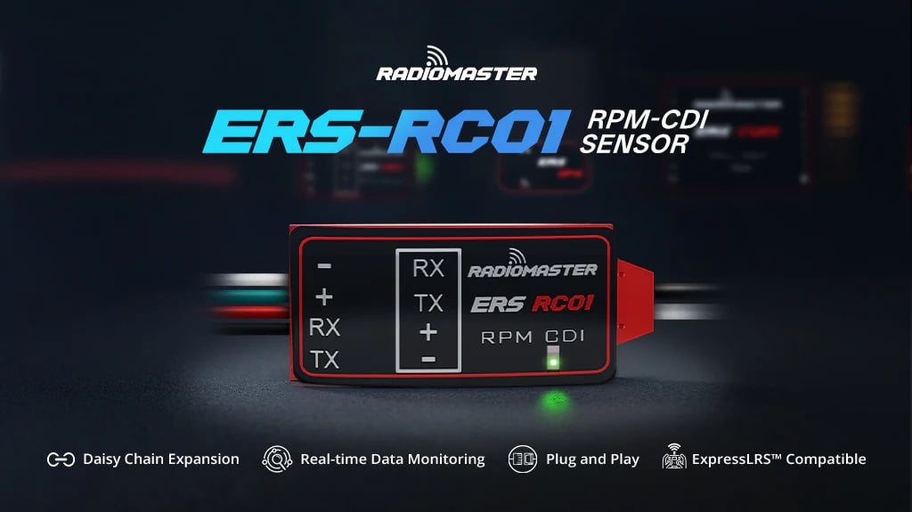RadioMaster ERS-RC01 - CDI Gas Engine Tachometer for Compatible ExpressLRS PWM Receivers 1 ERS RC01 Banner