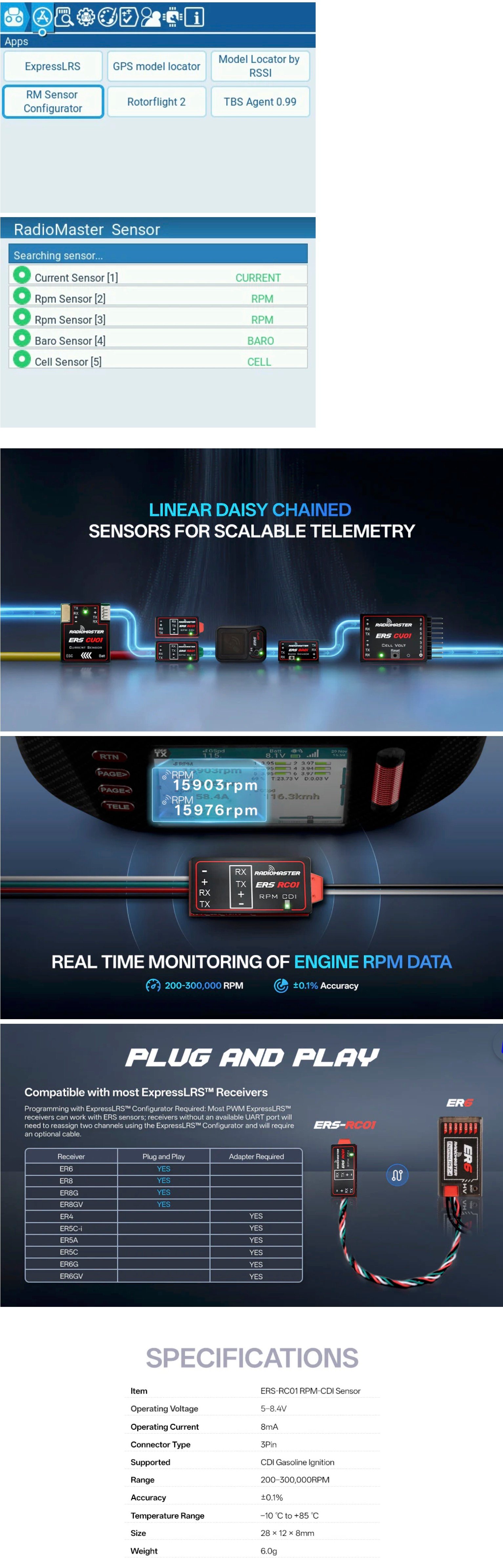 RadioMaster ERS-RC01 - CDI Gas Engine Tachometer for Compatible ExpressLRS PWM Receivers 2 ERS RC01 CDI Banner