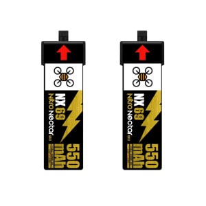 NewBeeDrone Nitro Nectar NX69 550mAh 1S 80C HV LiPo Battery (Pack of 2)
