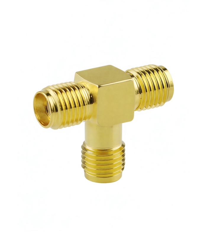 SMA / RP-SMA 3-Way T RF Coax Adapter Splitter Joiner - Image 3