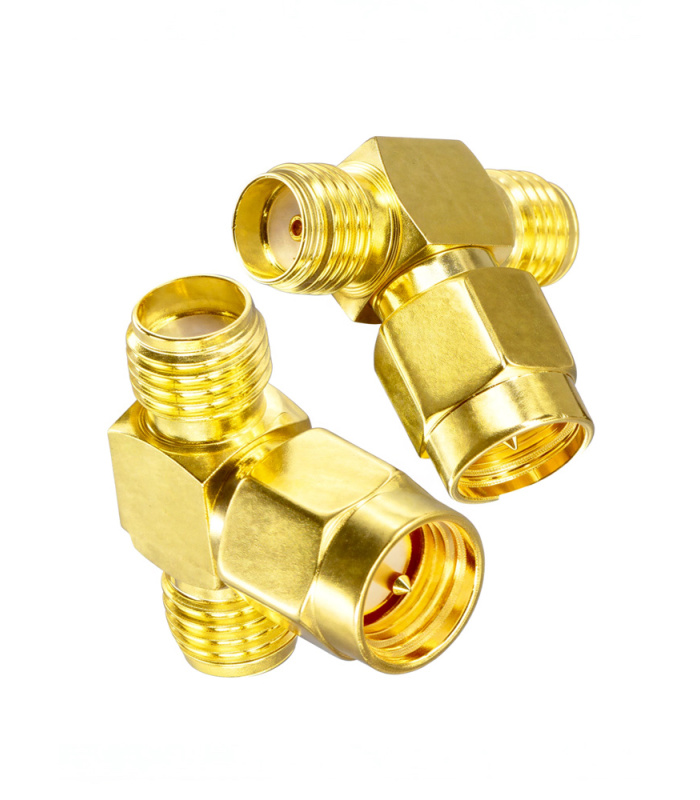 SMA / RP-SMA 3-Way T RF Coax Adapter Splitter Joiner - Image 2