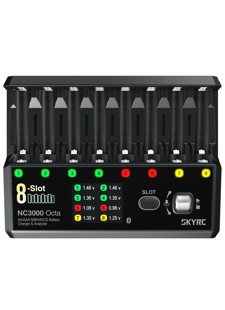 SkyRC NC3000 Octa 8 Slot AA/AAA NiMH & NiCD Battery Charger & Analyzer