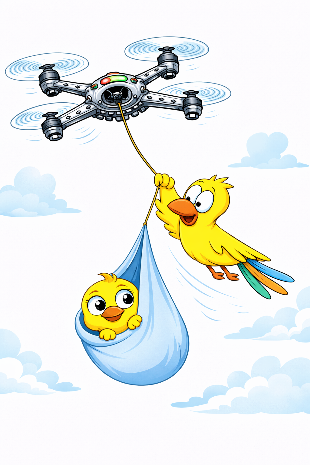 Drone Carrying Chick