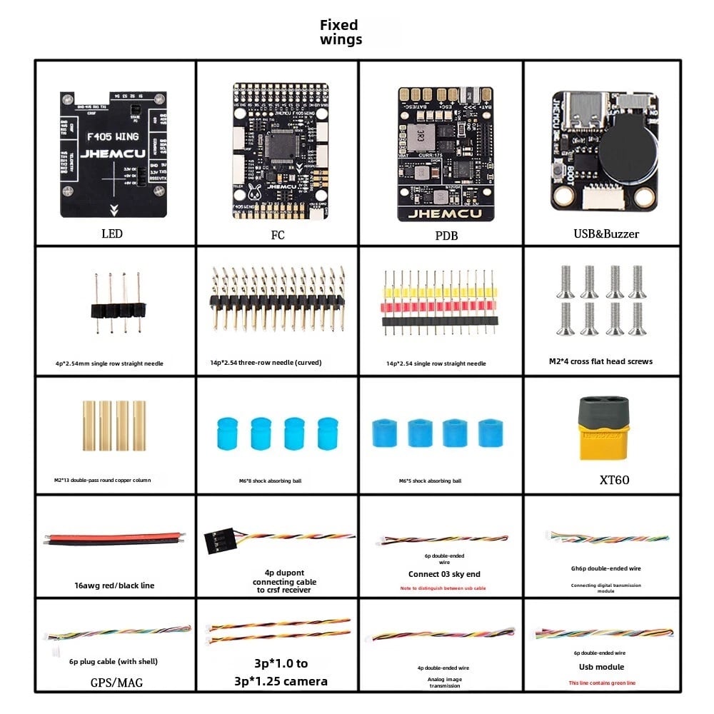 JHEMCU F405 Wing Contents