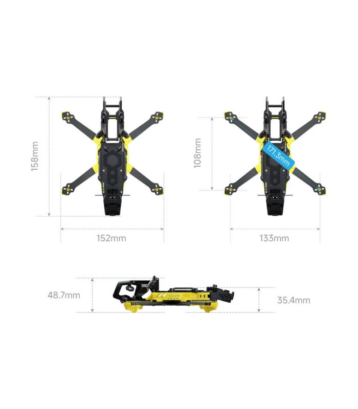 SpeedyBee Master3X Frame 3-3.6 Inch FPV Racing Drone Freestyle Frame - Image 4