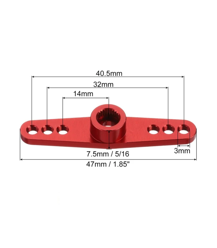 25T Aluminium Double Servo Horn M3 – 47mm Dual Arm, 6mm Spline - Image 2