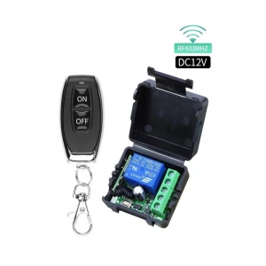 433MHz DC 12V 1CH Wireless Switch Mini Relay Module with RF Remote Control Set