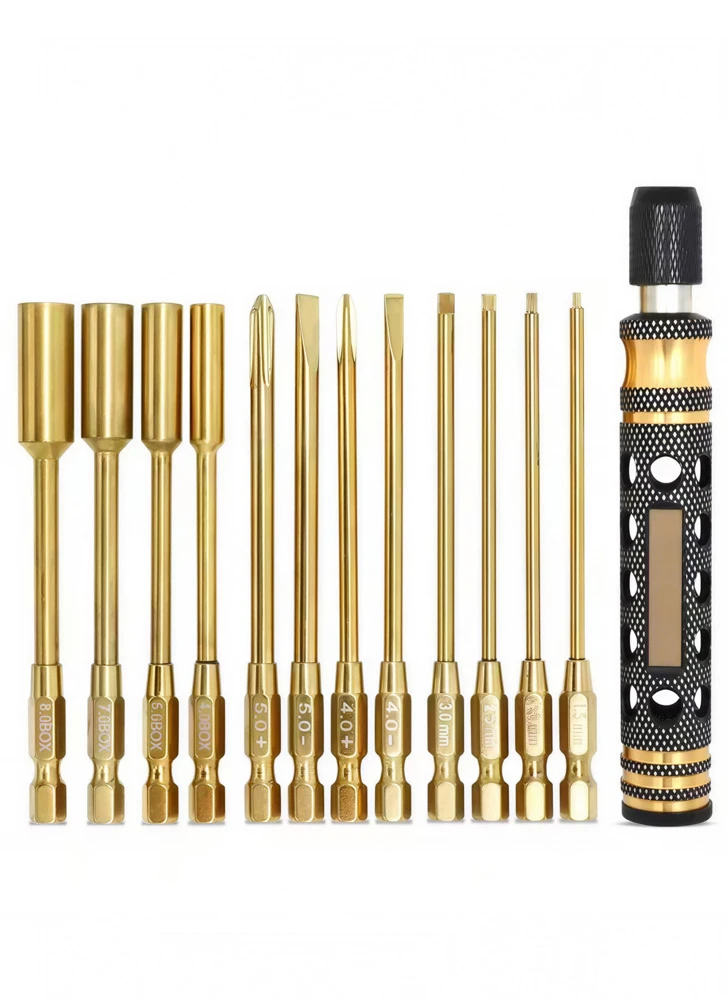 Gold 12 1 Hex Driver Screwdriver Set