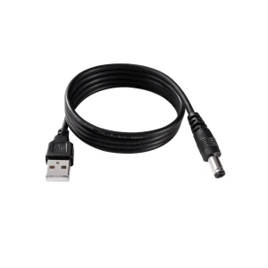 1M USB to 5.5mm x 2.1mm DC Barrel Jack Power Cable