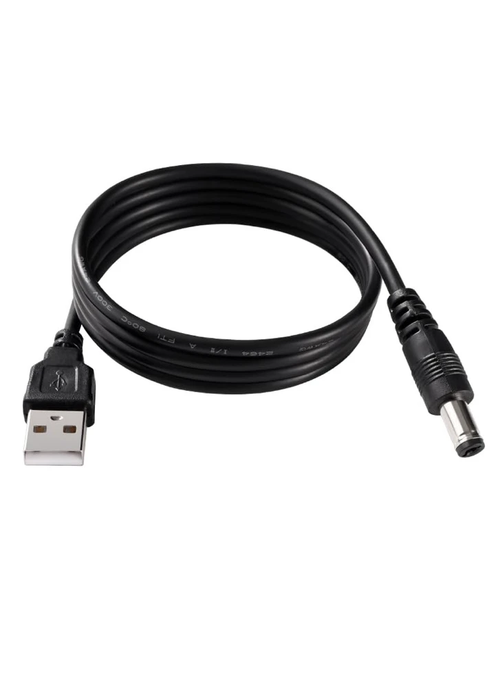 USB to 5.5mm x 2.1mm DC Barrel Cable